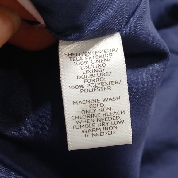 LOFT Deep Blue Women's Mini Skirt Sz 10 New With Tag 100% Linen - Picture 6 of 9